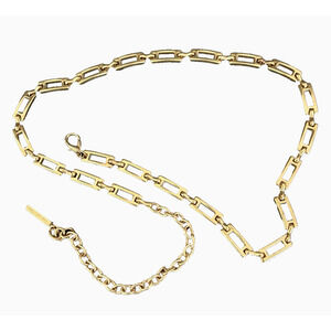 Super Nice Gold Brass Plated Chunky Boxed Link Chain Belt 39" Adjustable